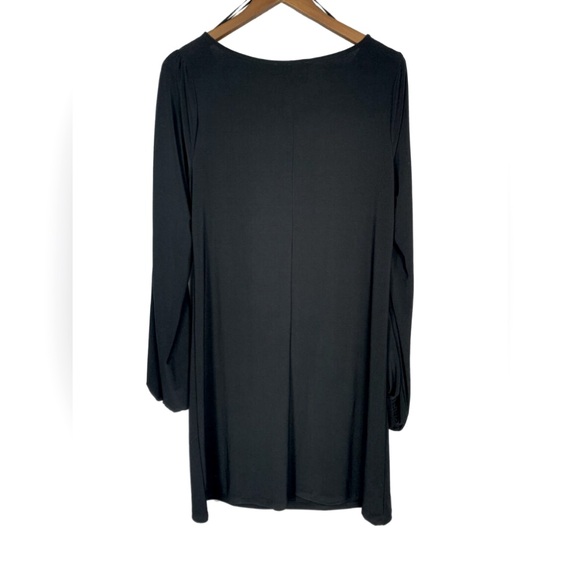 NEW LAUNDRY BY DESIGN DRESS SLIT OPEN ANGEL CAPE SLEEVES BLACK XS NWT - Picture 7 of 11